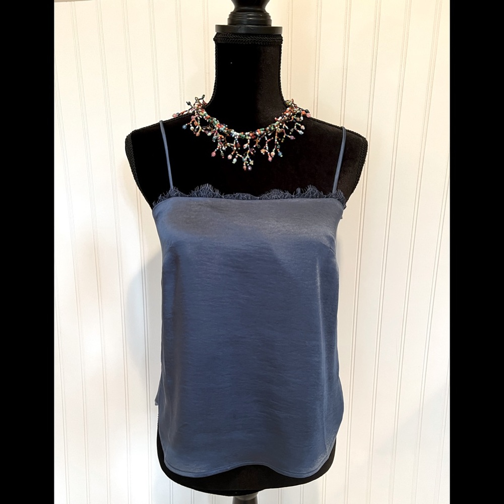 NWT‼️Heartloom Silky Lace-trimmed Cami -XS- Blue